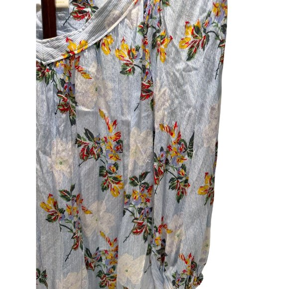Anthropologie MAEVE Blue Yellow Red Floral Blouse Top Flowy Women’s Small Size 4 - Picture 2 of 8